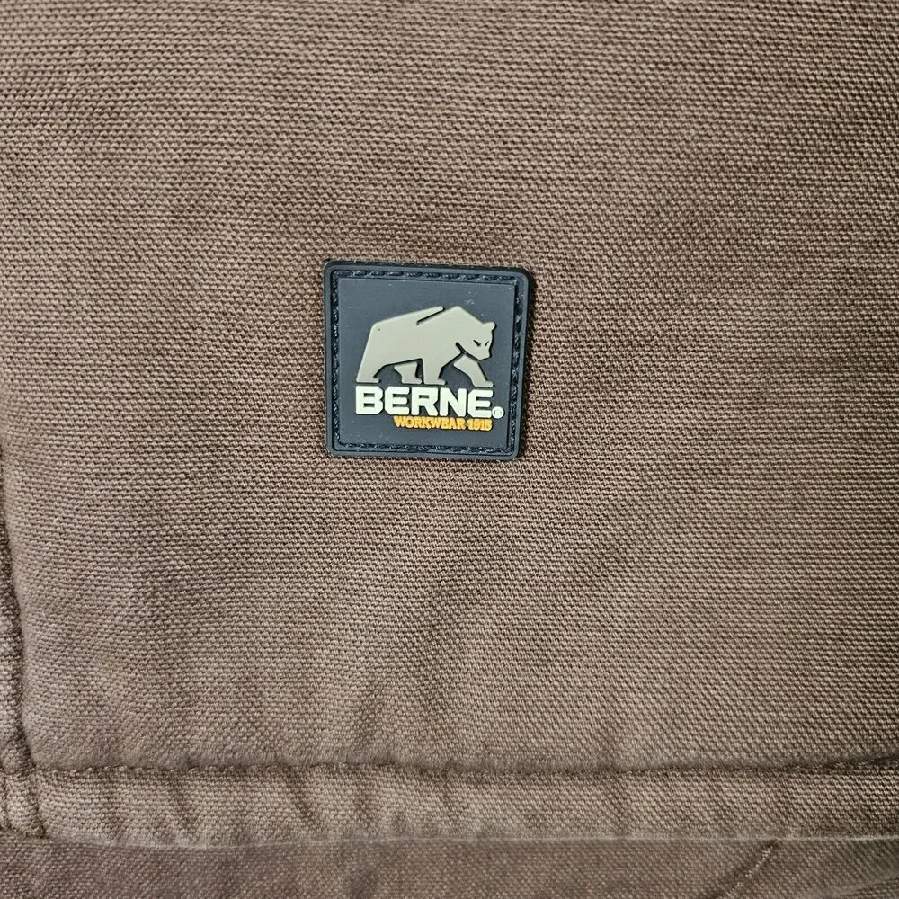 Berne‎ Mens Workwear Heartland Sherpa Lined Canvas Duck Vest Brown Chore Barn XL